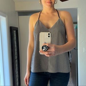 Black and white socialite top.